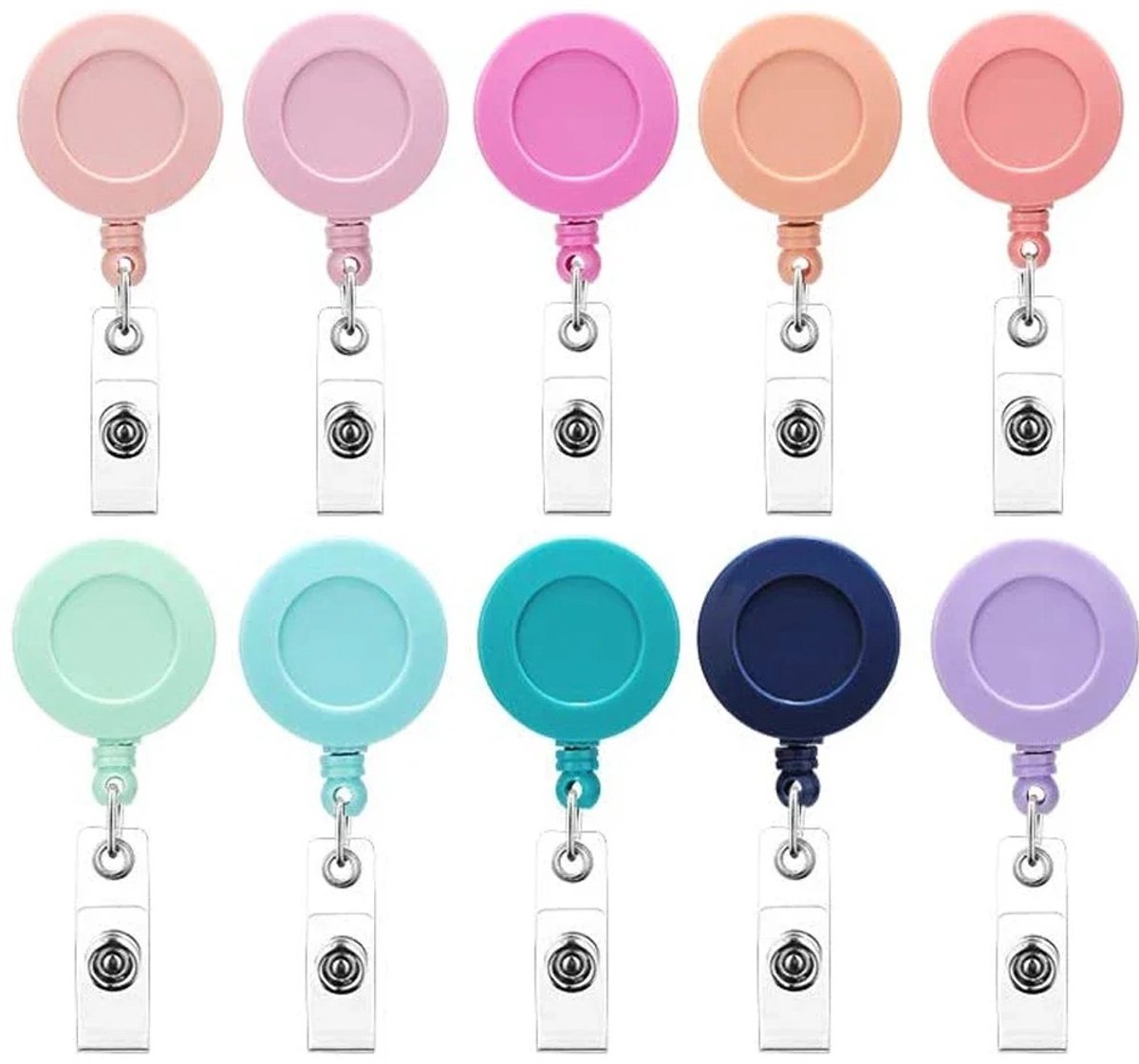 WiseGoods Premium 10 Intrekbare Badgehouder Set - 360 Graden Clip - ID Kaarthouder - Verpleegkundige Badge - Clip Assorti Kleuren