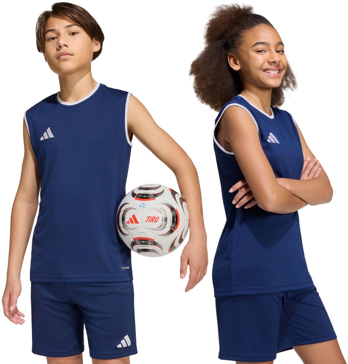 adidas T-shirt Kinderen Entrada 26 Sleeveless Jersey Donkerblauw - Maat 140cm