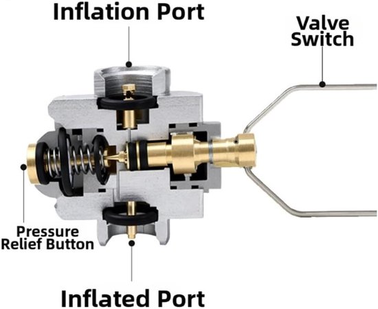 Gasbus Adapter - Ventiel Klep - Kamperen Koken - Roestvrij Staal - Compact Ontwerp - Zilver — afbeelding 3