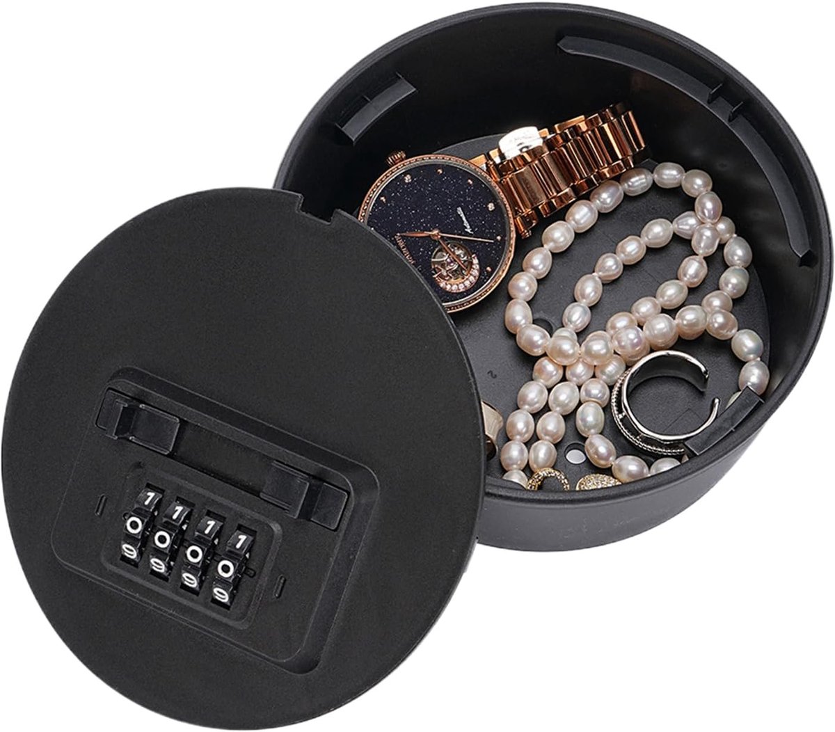 Geheime Doos - Opbergbox Kluis - Waardevolle Spullen Beveiligen - Combinatieslot - 12 cm breed - Zwart