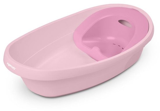 INGENUITY Extra grote roze ombouwbare babybadkuip, babybad met stoffen hangmat, zitsteun voor baby's, 2 waterornamenten, geschikt voor baby's van 0 tot 24 maanden van Merkloos — afbeelding 3