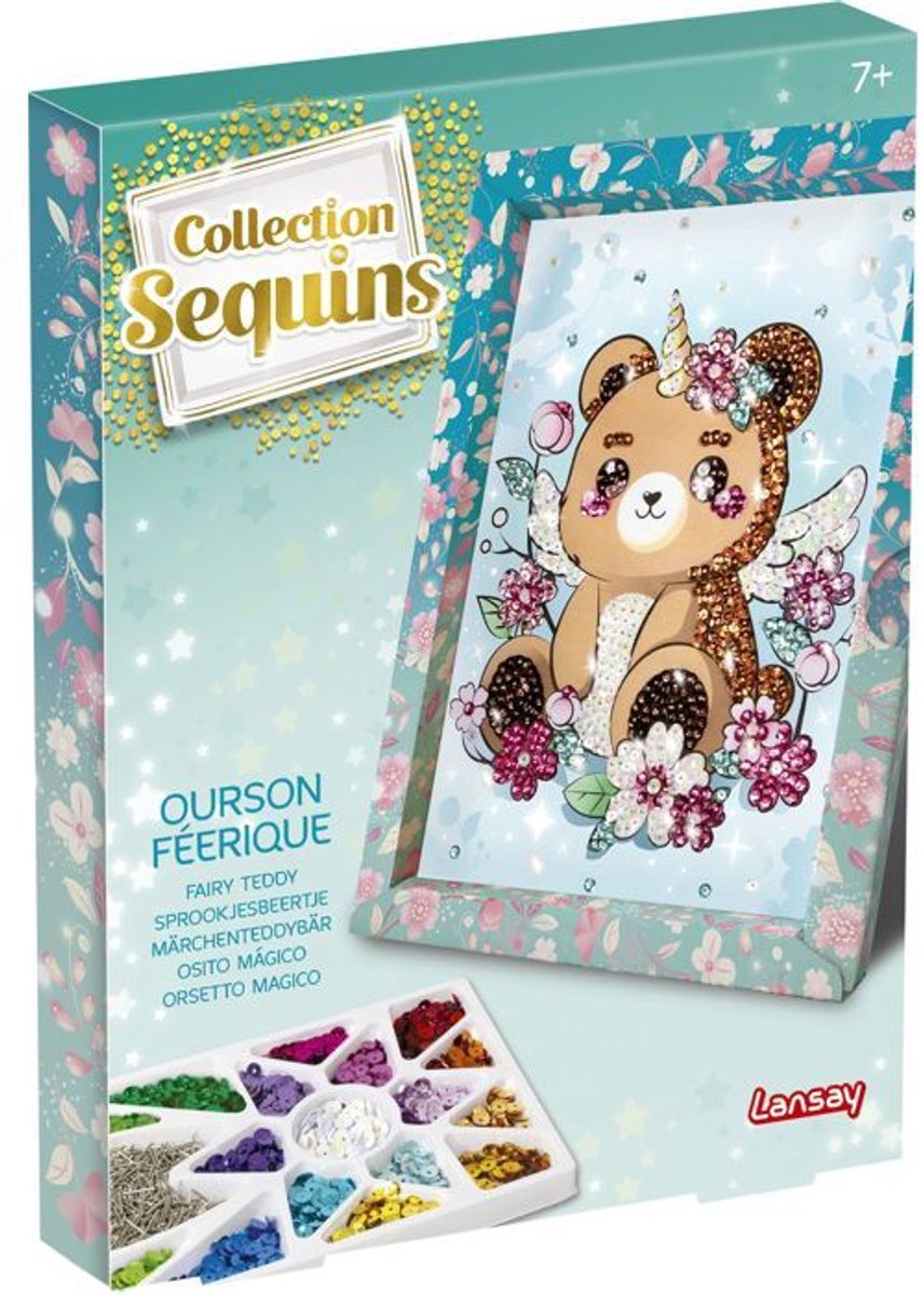 Creatief Hobbypakket - LANSAY - Sprookjespaillettencollectie - Knuffelbeer - Vanaf 7 jaar oud