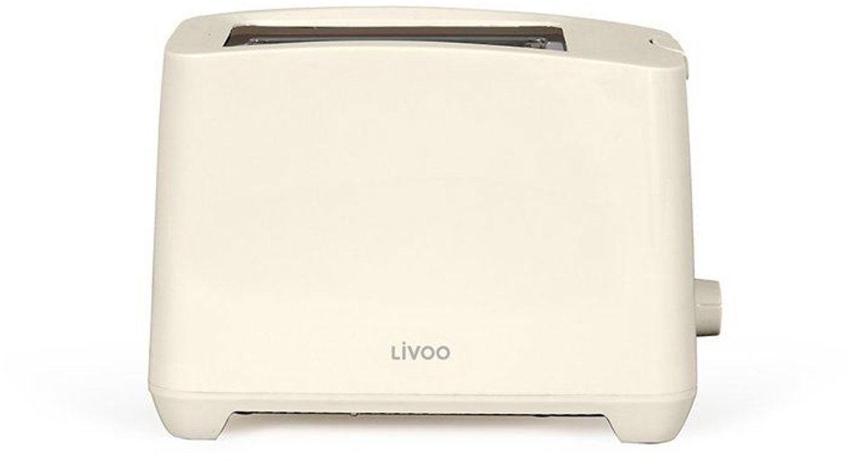 2-slot Broodrooster - LIVOO - DOD162C - 750 W - Verstelbare thermostaat: 7 niveaus - Gebroken wit