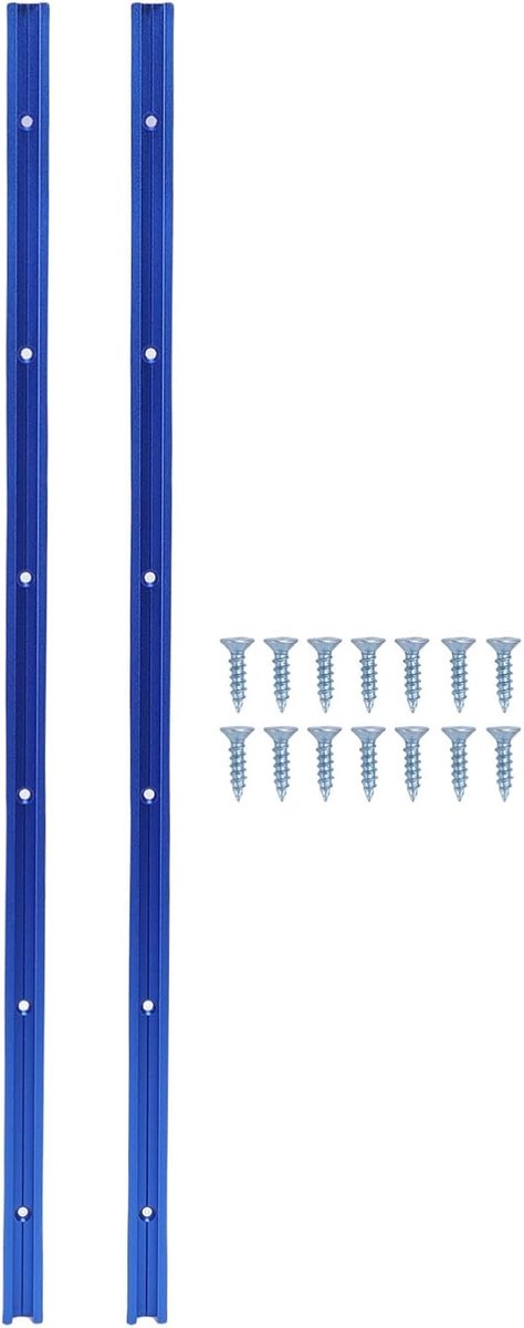 Aluminium T-track - Dubbel Profiel - Houtbewerking Precisie - Voorgeboorde Gaten - 600 Mm Set
