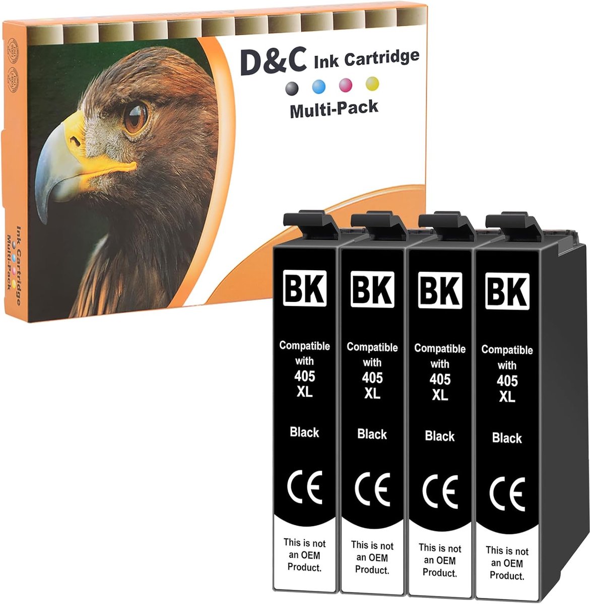Inktcartridges Zwart - Printerinkt Navulling - Documenten Afdrukken - Hoog Rendement - 4-pack - zwart
