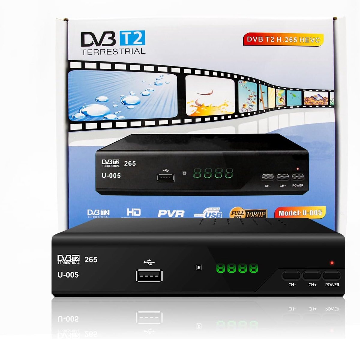Digitale Ontvanger - Terrestrische Decoder - Full HD TV - Opnemen Mogelijk - 10x17x4.5cm - Zwart