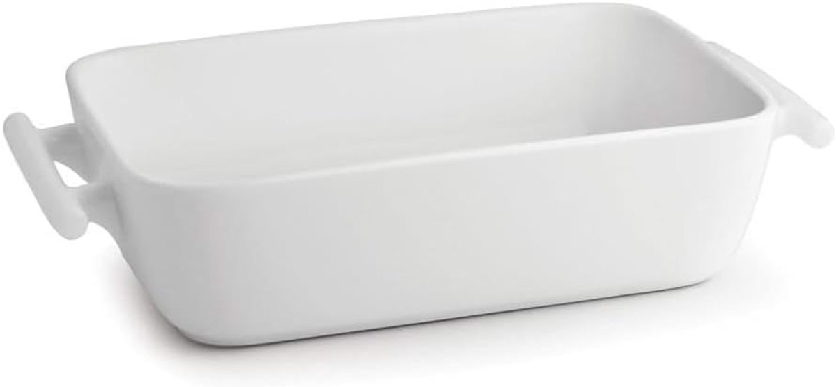 Ovenschaal - Porseleinen schaal - Oven en magnetron - Vaatwasserbestendig - 20x14 cm - Wit