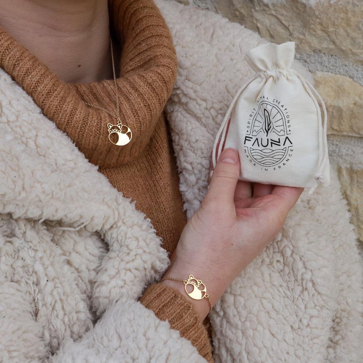 Rode Panda Ketting - Dieren Sieraad - Dagelijks Dragen - Fijne Afwerking - Roodbruin