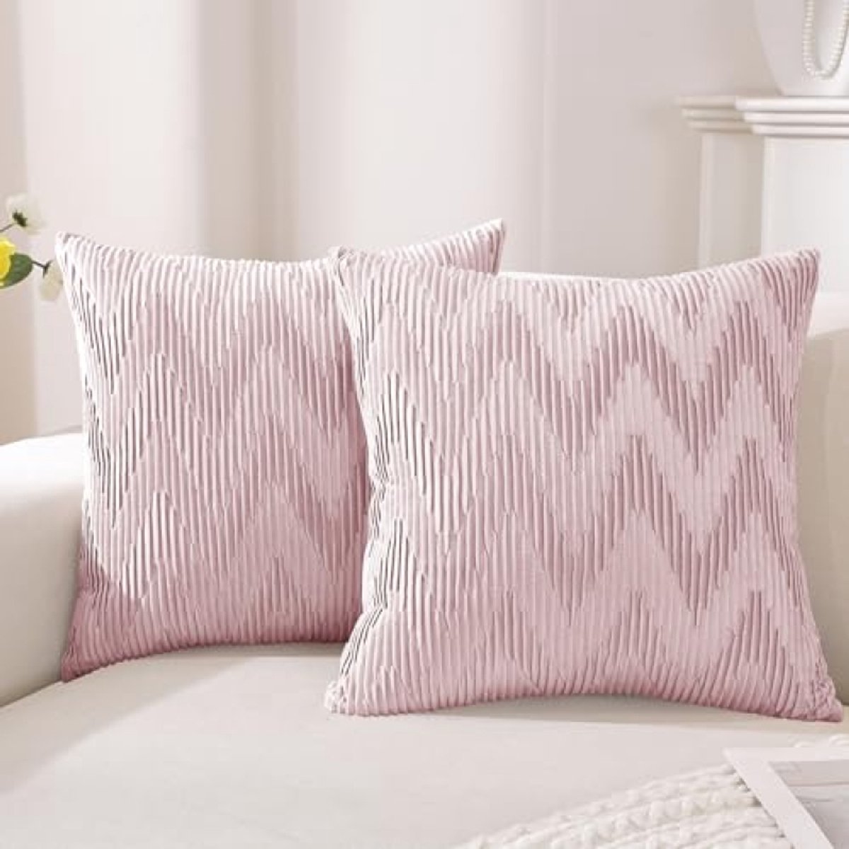 PromoHome Fluweel Kussenhoezen 40x40 cm Set van 2 – Zachte Velvet Sierkussenslopen met Onzichtbare Rits – Luxe Decoratieve Kussens voor Bank, Woonkamer en Slaapkamer