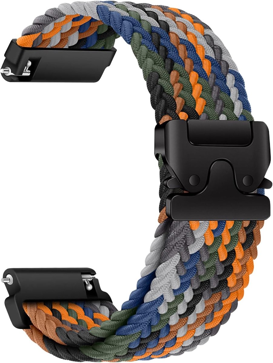 Nylon Armband - Gevlochten Band - Smartwatch Vervanging - Verstelbare Pasvorm - 20 mm Breedte