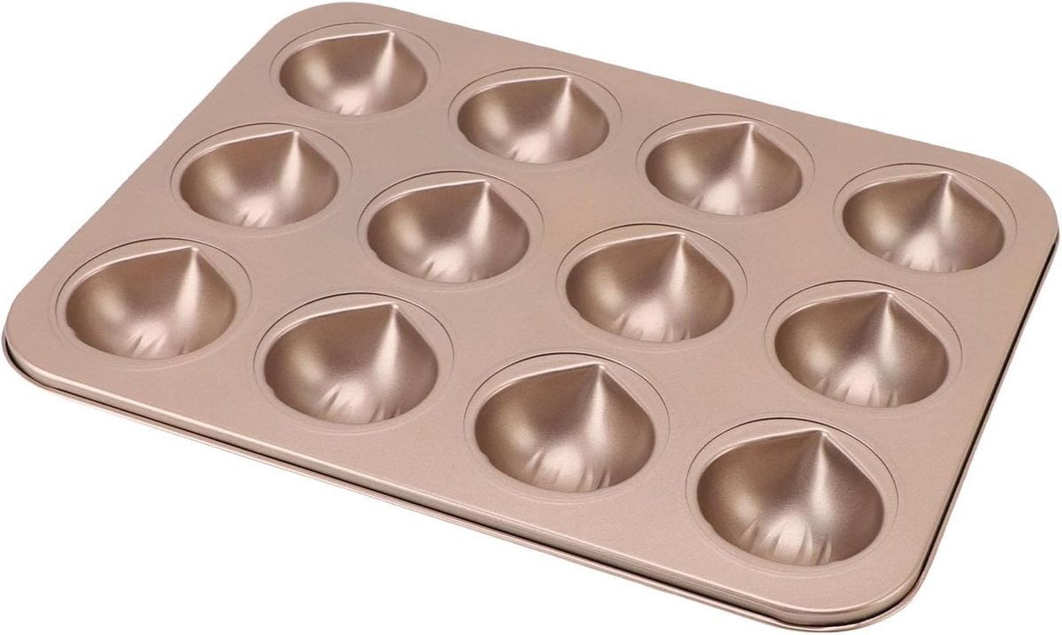 Bakvorm Kastanje - Dessertvorm Pudding - Luxe Gebak Maken - 12 Holtes Anti-aanbak - 36x26x1 cm