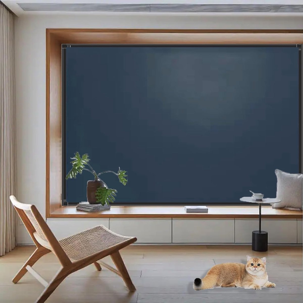 Draagbare Verduistering - Reisgordijn Zonwering - Donkere Slaap Creëren - Lichtgewicht en Opvouwbaar - 30 x 150 cm - Blauw