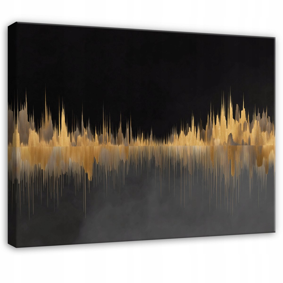 WALLARENA Schilderij op canvas - 120x80 cm - abstract gouden glamour patroon - Geschikt voor slaapkamer, woonkamer, keuken Veelkleurig