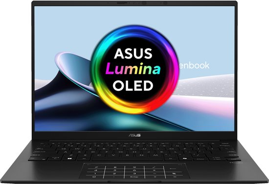 ASUS Zenbook 14 OLED UM3406GA-QD031W Copilot+ PC AMD Ryzen AI 7 445 Laptop 35,6 cm (14") WUXGA 32 GB LPDDR5x-SDRAM 1 TB SSD Wi-Fi 6E (802.11ax) Windows 11 Home Nederlands Zwart - ASUS - Hoofdafbeelding