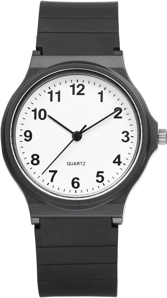 Siliconen Quartz Horloge met Rubber Band voor Dames en Heren, 3ATM Waterdicht Analoog