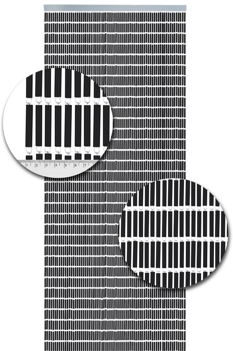 Vliegengordijn Hulzen Zwart - 90cm x 210cm