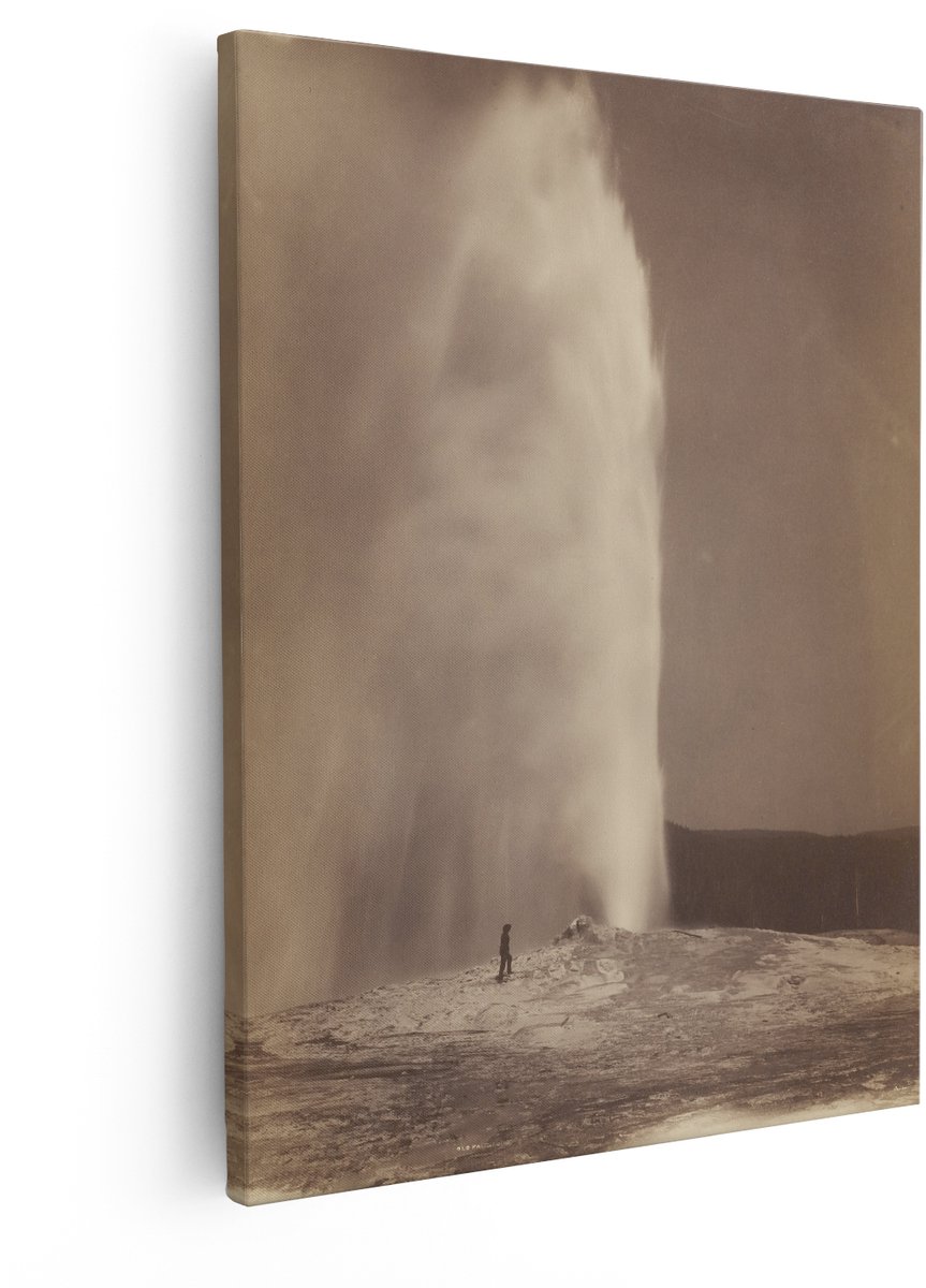 Artaza Canvas Schilderij Old Faithful Geiser - 40x50 cm - Wanddecoratie Yellowstone - Muur