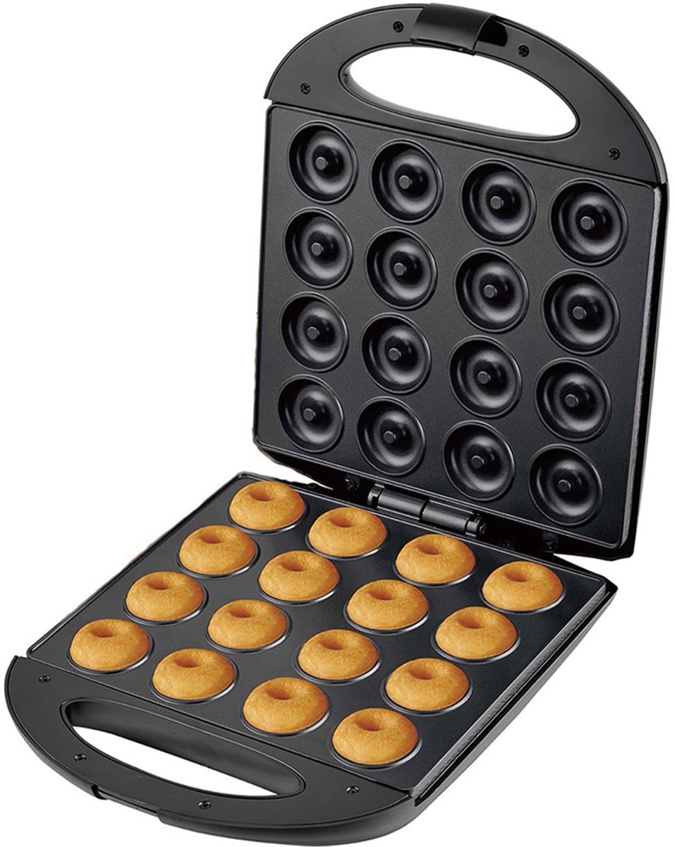 16-gats donutmachine - Taartvorm, taartvormig ontwerp, antiaanbaklaag/dubbelzijdige verwarming, groene taartvorm