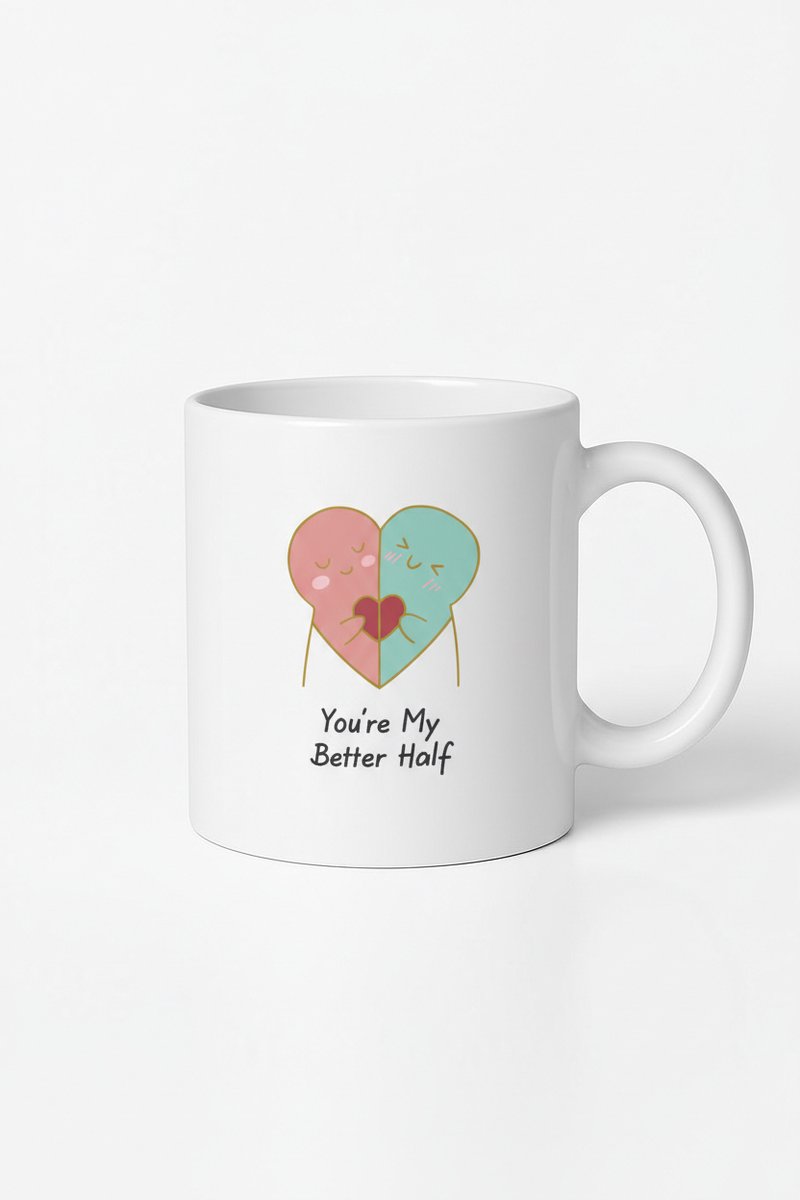 Mok You're My Better Half - Romantisch Harten Design - Cadeau Liefde Partner