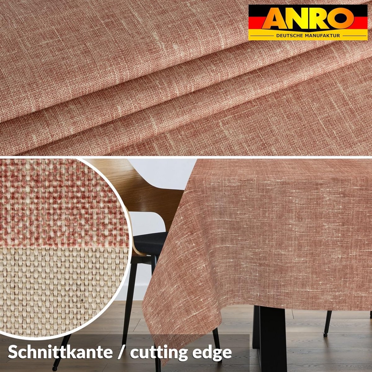 Afwasbaar Tafelkleed Linnenlook Rood 90x130 cm - Waterdicht en Vlekbestendig