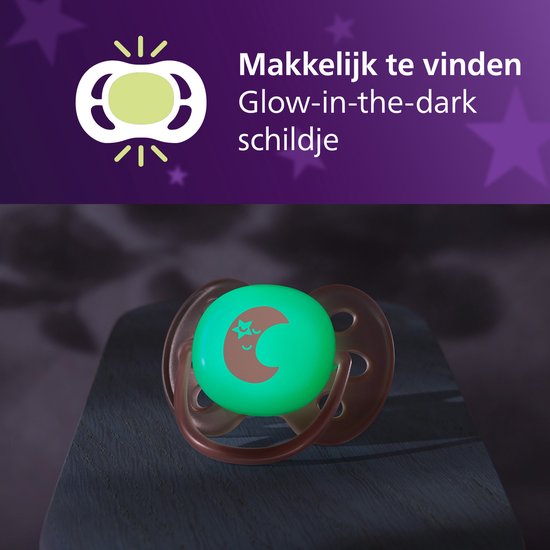 Philips Avent Ultra Soft Nighttime - 0 tot 6 maanden - Glow-in-the-dark fopspeen - SCF094/02 van Merkloos — afbeelding 3