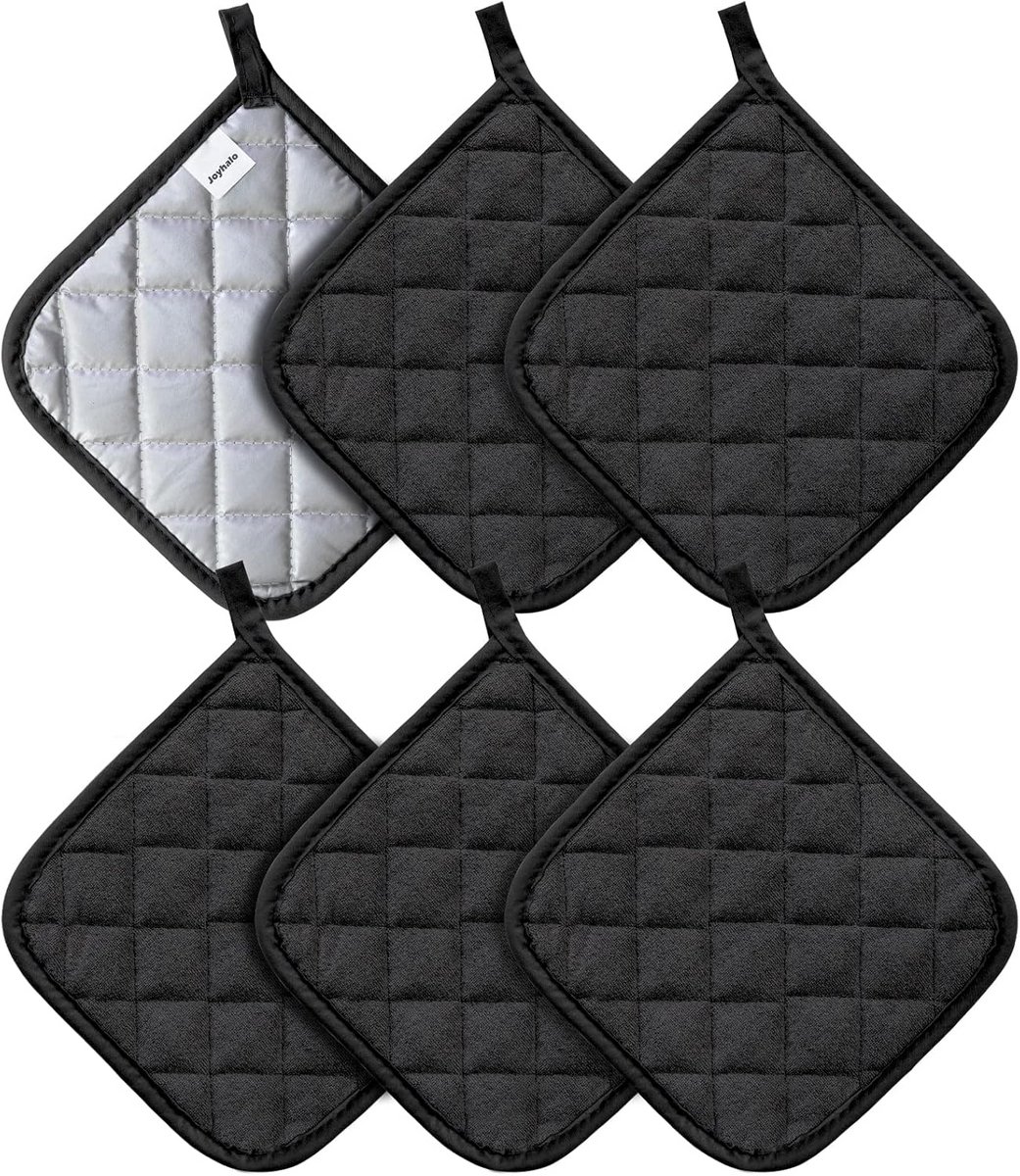 Set van 6 Hittebestendige Ovenwanten - XL Keukenpothouders Wasbaar