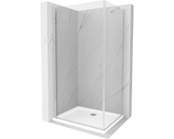 Mexen Pretoria draaibare douchecabine 80 x 110 , transparant, chroom + Flat bak - 852-080-110-01-00-4010