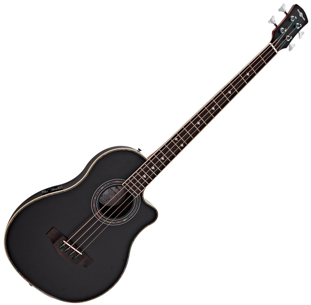 Elektro-akoestische Roundback Basgitaar van Gear4music, Zwart