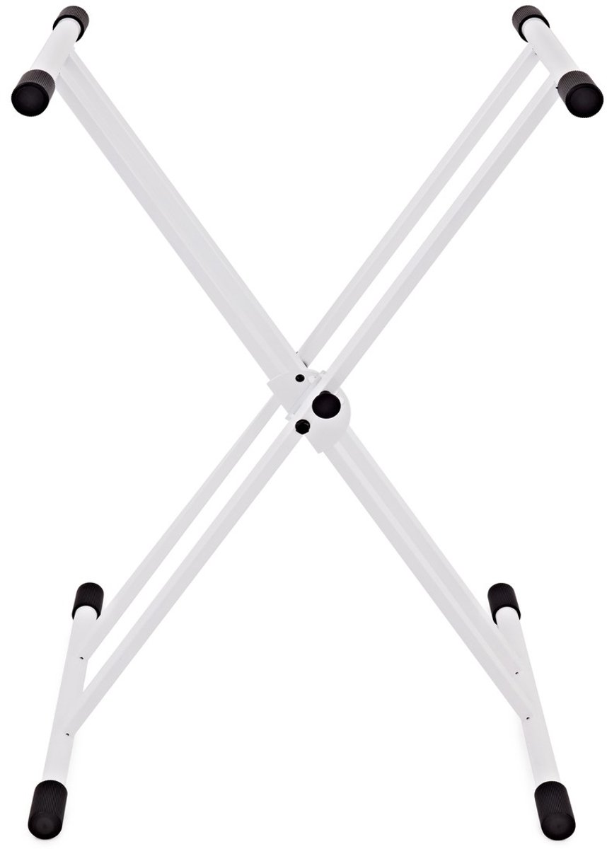 X-Frame Dubbel Versterkte Keyboard Standaard, Wit van Gear4music
