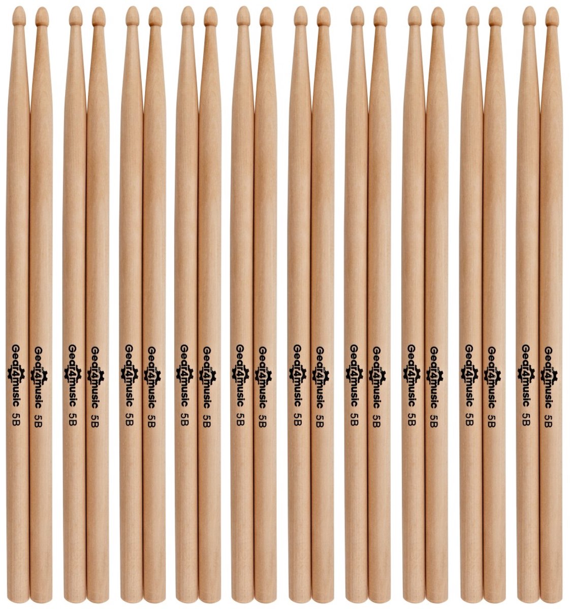 5B Drumstokken, Esdoorn, Houten Tip, 10 Paar