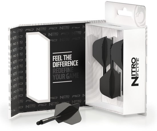 Red Dragon Nitro Flite System Black NO2 - Dart Flights — afbeelding 4