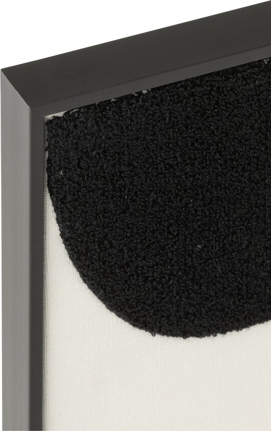 J-Line Décoration Murale Broderie - bois - blanc/noir