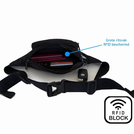 Castelijn & Beerens Heuptas Fanny Pack RFID Onyx Zwart