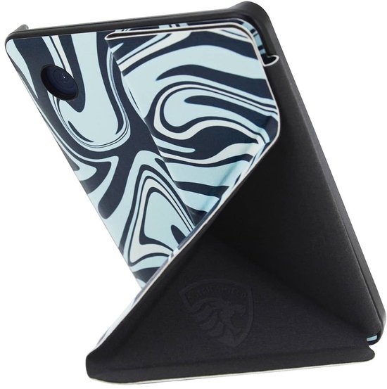 Origami Sleepcover Geschikt voor Tolino Shine 4 Hoes Abstract Petroleum Kleuren van Origami Sleepcover — afbeelding 2