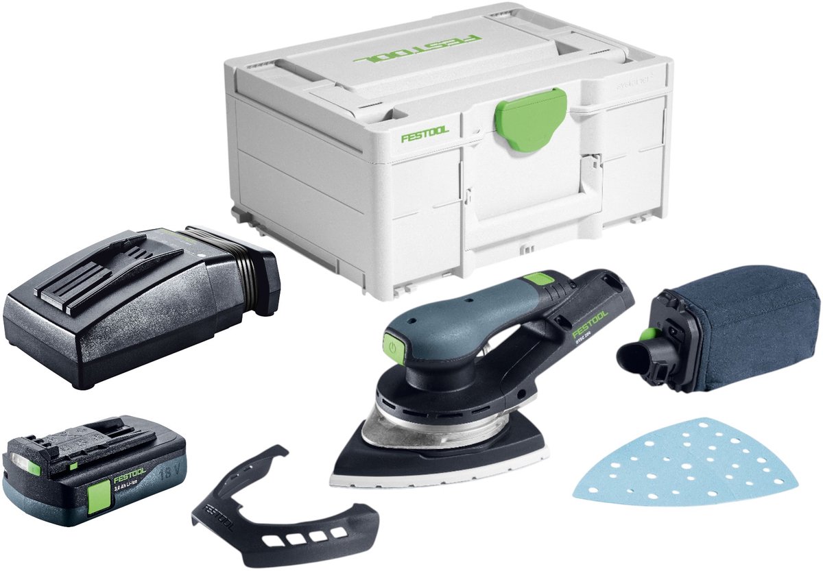 Festool DTSC 200-Basic accu-deltaslijper 18 V 145 x 195 mm borstelloos + 1x accu 3,0 Ah + oplader + Systainer
