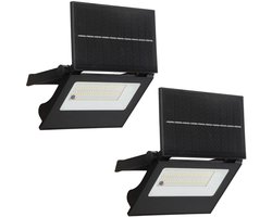 Merkloos 2X Solar Buitenlamp LED-wandlamp op zonne-energie Zonne-energie lampen met bewegingsmelder Spot Zonne-energie lamp