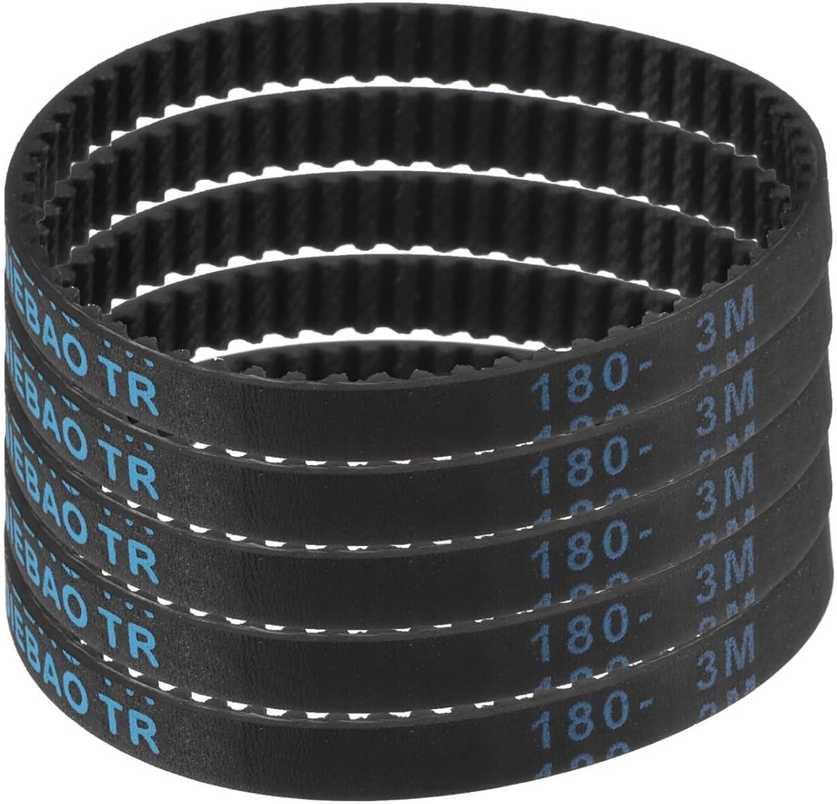 5x Gesloten Tandriemen HTD 3M - 60 Tanden - 180mm Lengte - 6mm Breed - Rubber Aandrijfriem