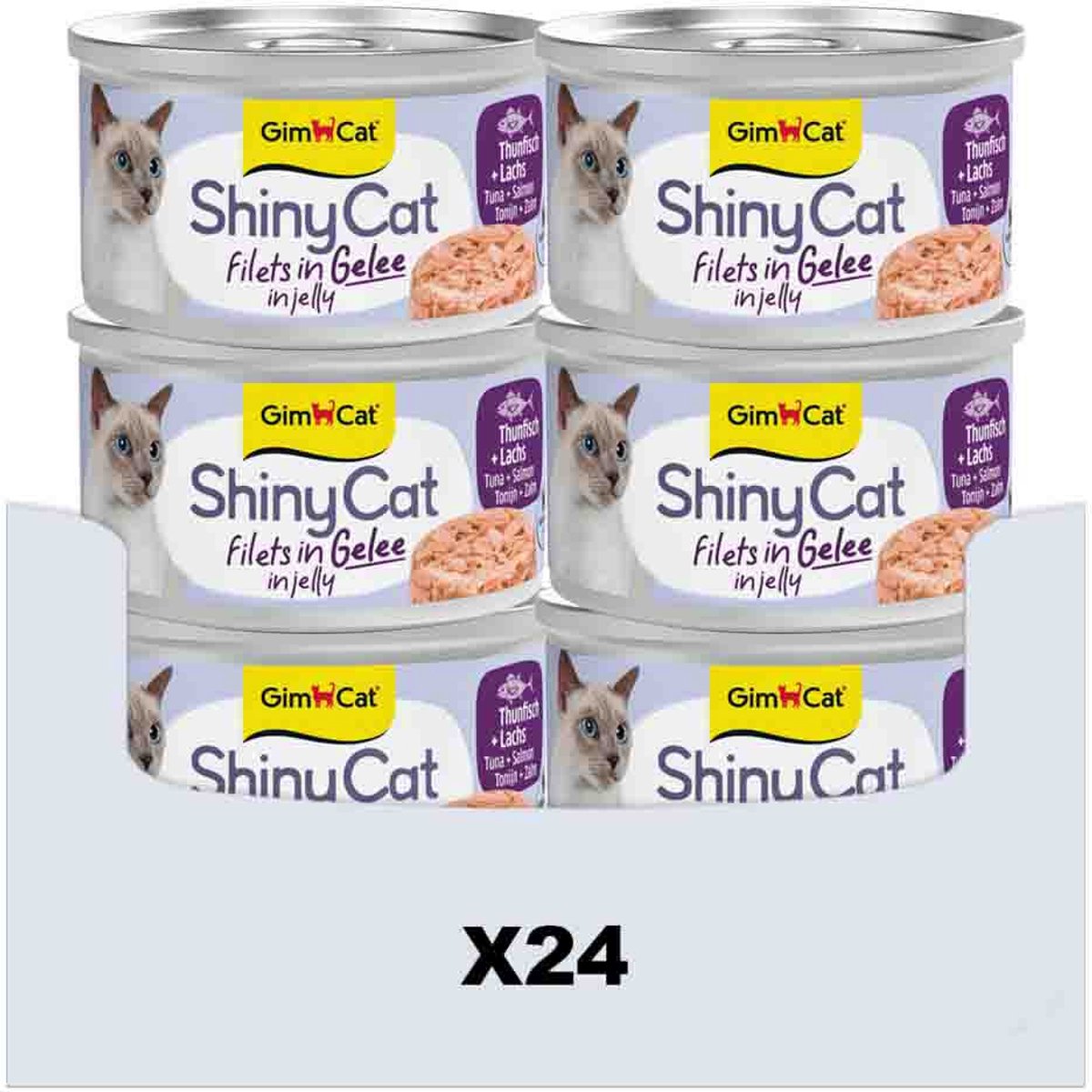 GimCat 70 g - GimCat ShinyCat Filets in jelly tonijn + zalm