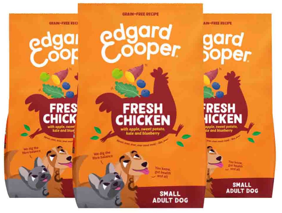 Edgard & Cooper Hondenvoer Droog Adult Small Kip - 3 x 3 kg - Voordeelverpakking