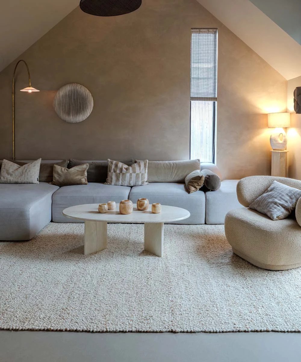 Wollen vloerkleed - Bergull ivoor/beige 80x150 cm