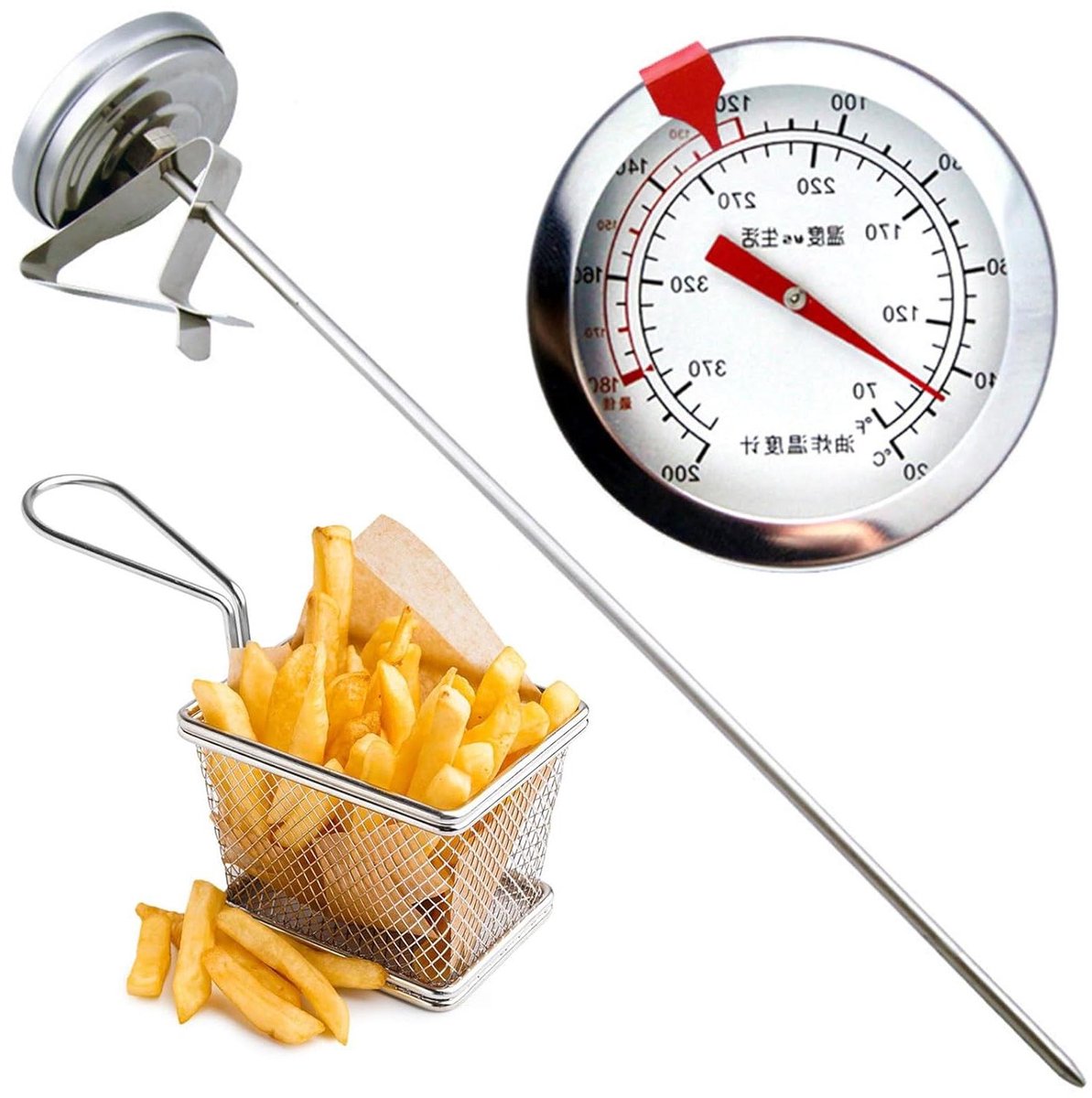Oventhermometer van roestvrij staal tot 300 °C/550 °C voor grill en houtskoolrokers