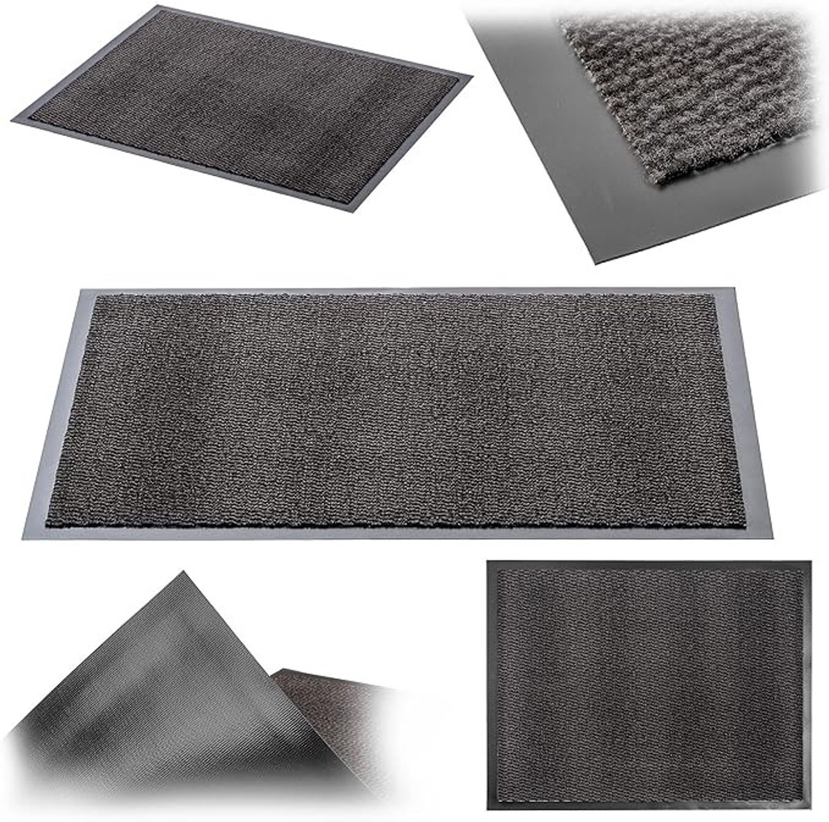 Stunq® Antislip deurmat voor binnen en buiten - Antraciet - 120x180 cm - Vuilvangmat met veilige grip