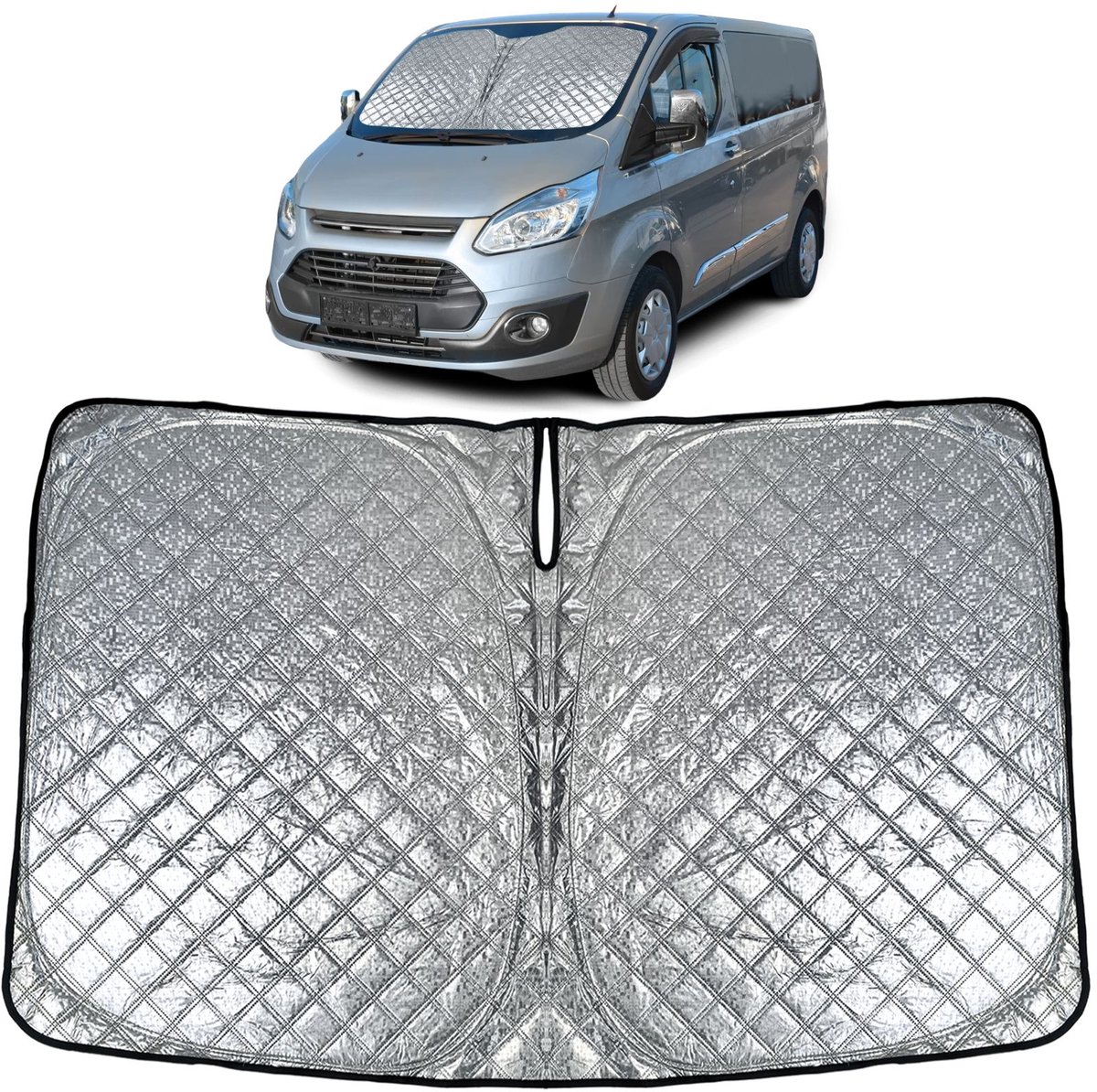 Premium Zonnescherm Voor Ford Transit Tourneo Custom 2012-2018 | Voorruit | Hittebescherming & Privacy