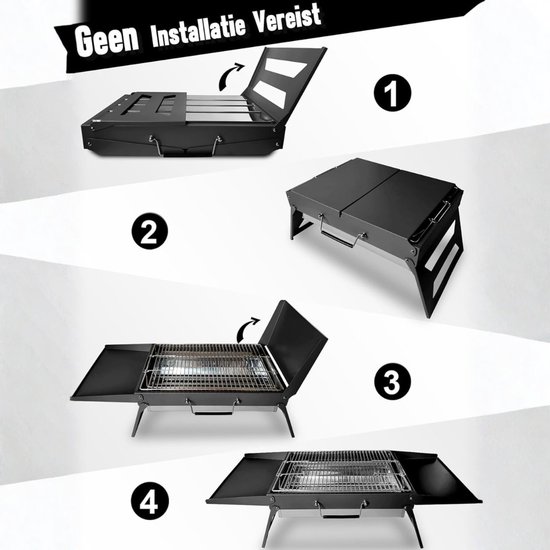 Barbecues Grill - Tafel Barbecue - Houtskoolbarbecues - Opvouwbaar & Ideaal voor Camping of Vakantie — afbeelding 4