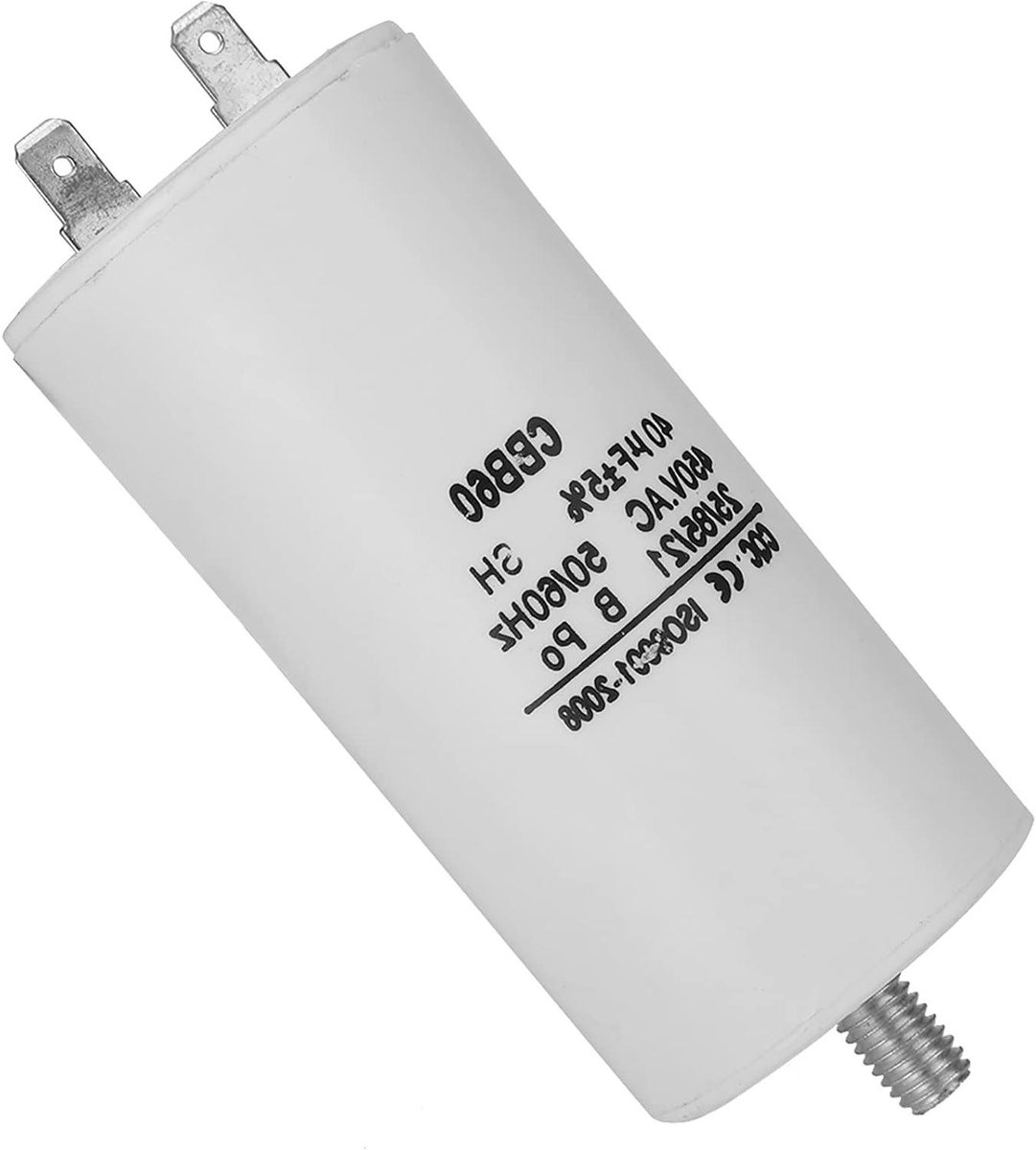 Allecto- Startcondensator voor Wasmachine - Elektrische Apparaten - Lange Levensduur - 450V 40uf - Motor - Waterpomp - Verbeterde Prestaties - Luchtcompressorcondensatoren - 230V - CBB60 - 50/60Hz 40/85/21 - Geschikt voor Diverse Apparaten