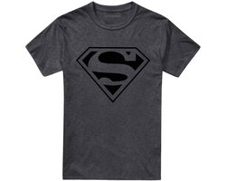 Dc Comics Mono Superman Heren T-Shirt - Donker gemêleerd grijs - S