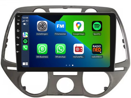 Draadloos Carplay Android Auto Display Voor Hyundai I20 2008-2011 – HD Touchscreen – GPS – 8-Core 8G+256G – Achteruitrijcamera – FM/DAB+