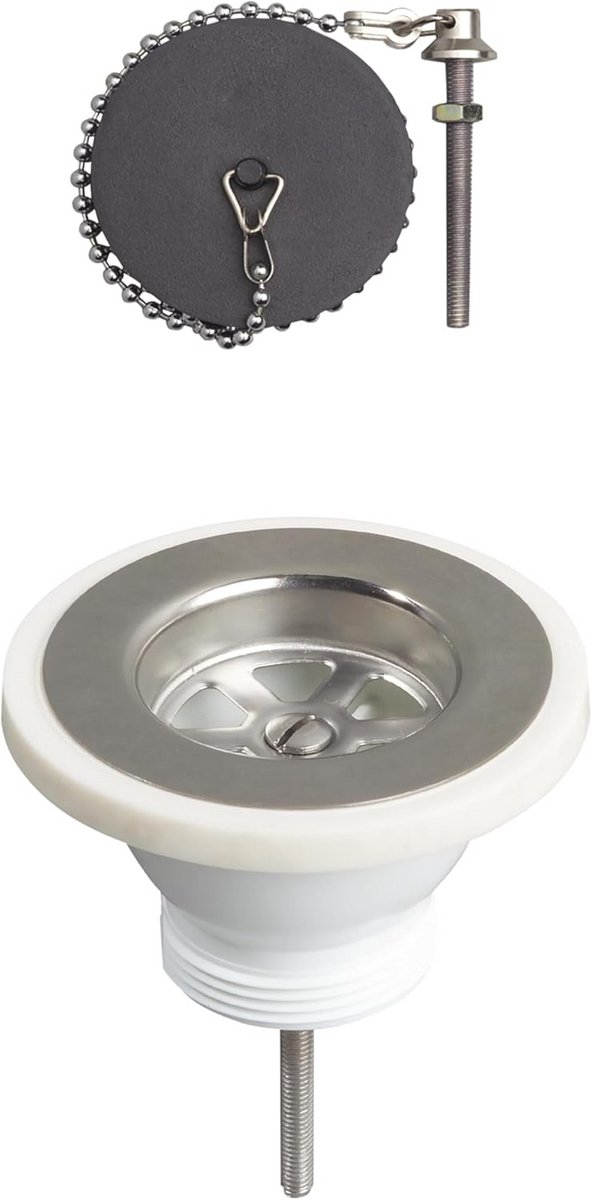 Universele Afvoerplug voor Keukengootsteen Ø 60 mm (Zonder Overloop)