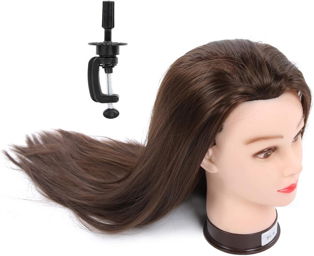 Mannequinkop voor Kappers - Perfect voor Vlechten, Kapsels en Sneden | 65 cm Inclusief Tafelklem