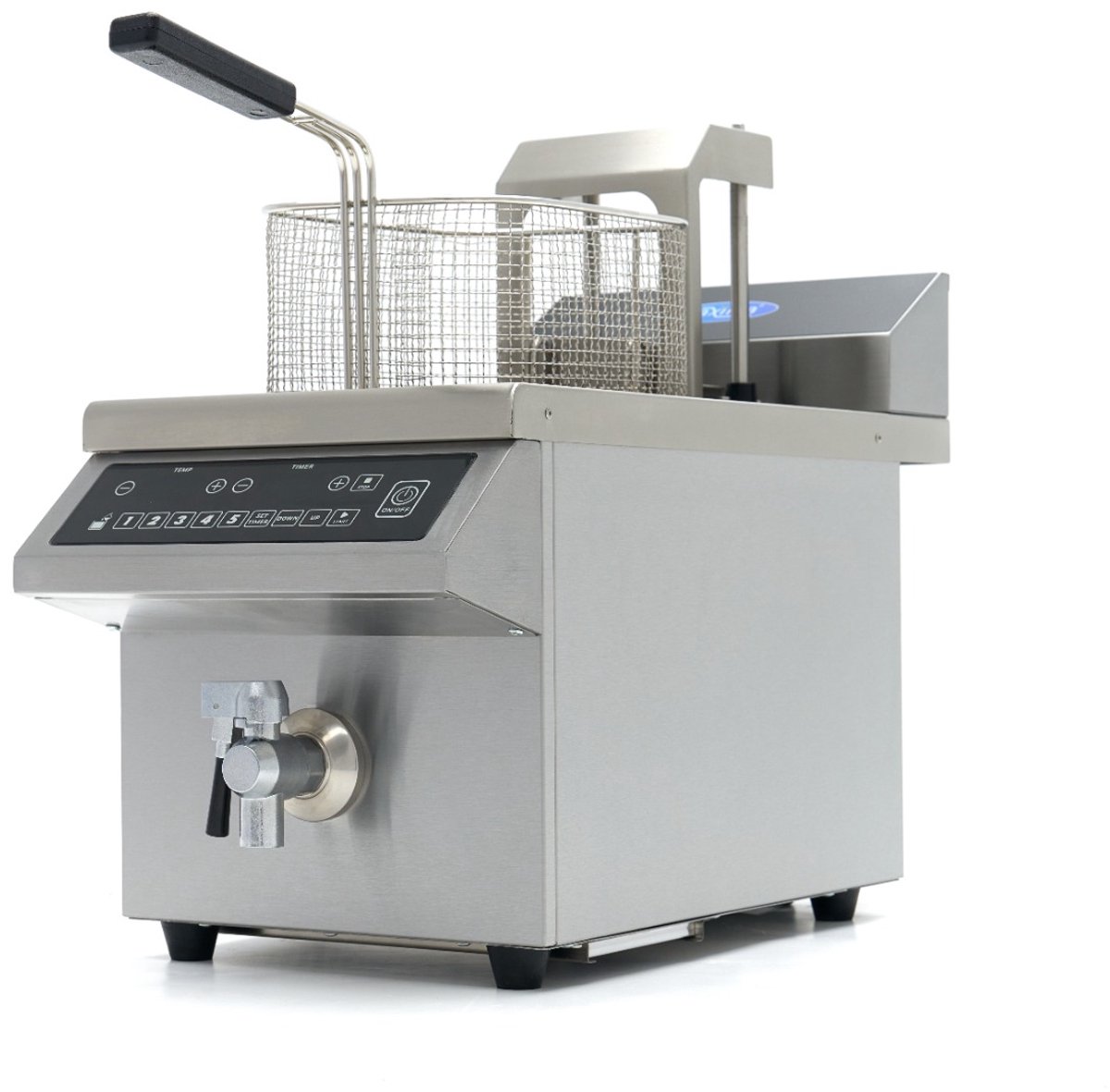 Maxima Frituurpan 8 L 1 Mand Inductie Liftsysteem met Tapkraan
